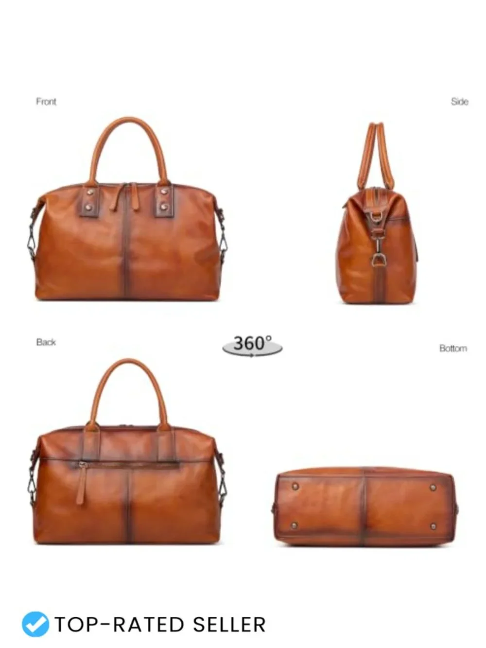 Genuine Leather Satchel Tote Handbag Crossbody Vintage Doctor